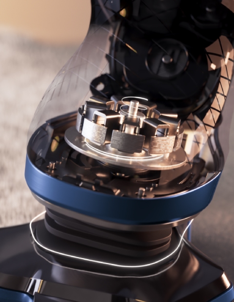 顔の輪郭やヒゲを感知して、一人ひとりに合わせてガイドする SkinIQ テクノロジー